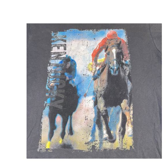 Kentucky Derby T-Shirt Mens Sz Medium Horse Racing Gray Festival Mint Julep - Picture 3 of 6